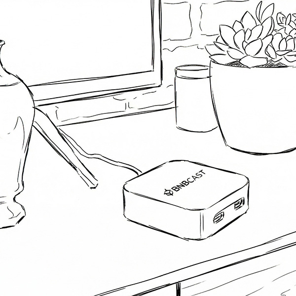 BNBCAST Hub on table